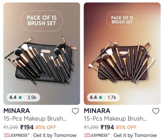 Minara makeup brush set at just ₹194