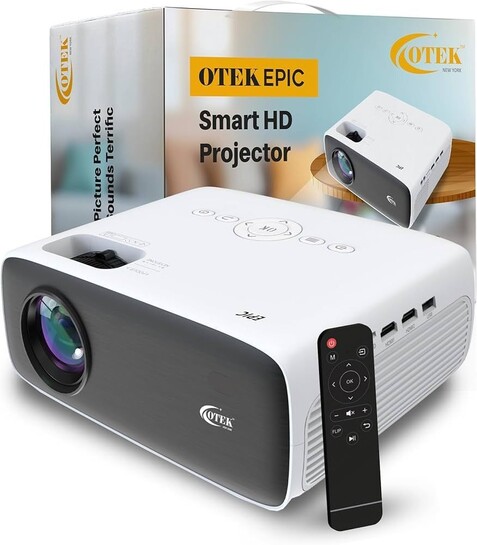 OTEK Epic FHD Projector (Non-Smart, No WiFi), Native 1080P