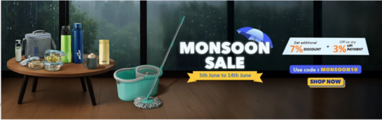 Milton - Monsoon Sale - Get Addtional 7% + Additional Flat 3% Off On UPI Payment