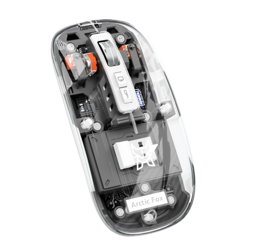 Arctic Fox Pureview Transparent Ambidextrous Optical  Gaming Mouse (Space Gray)
