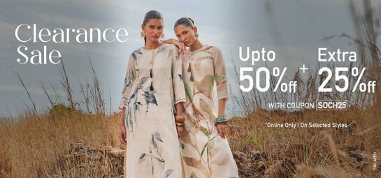 Soch - Red Dot Sale - Upto 50% Off | Clearance Sale Upto 50% off + Extra Flat 25% off 