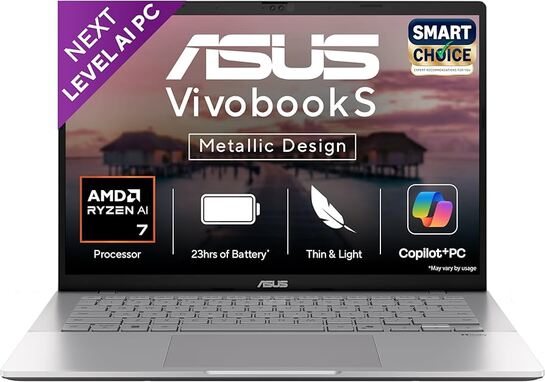 ASUS Vivobook S14,Smartchoice,AMD Ryzen AI 7 350,16GB RAM,1TB SSD,OLED, 14 Inch Next-Gen AI Laptop 