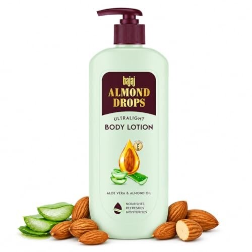 Bajaj Almond Drops Ultralight Body Lotion, 600 ml | Women and Men
