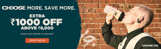 Myprotein - EXTRA ₹1000 OFF ABOVE ₹8000 + FREE DELIVERY & GIFTS