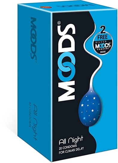 Moods All Night -20's Condom With 2 Piece Extra