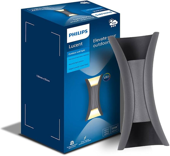 Philips aluminium 10W Vertical decorative Wall Light