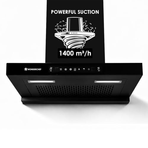 Wonderchef Ruby Sleek 60cm Chimney| Powerful Suction of 1400m3/hr