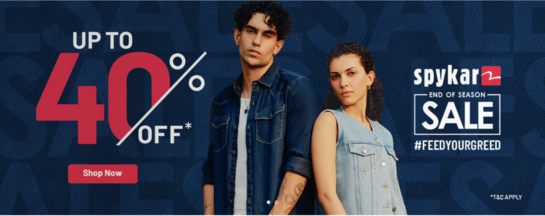 Spykar - End of Season Sale | Upto 40% off
