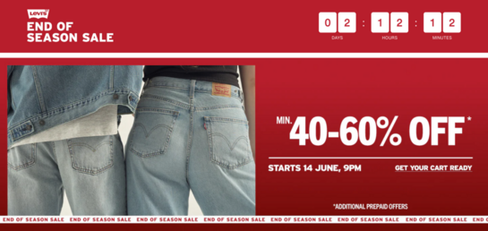 Levi's - End of Season Sale  40-60% off | EXTRA 5% OFF ON CREDIT CARDS  HDFC5
