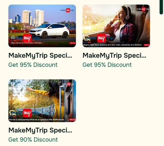  Make My Trip train & bus 95% off 