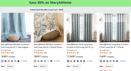 Story@Home Window Curtain @ Apply 30% Coupon Discount 