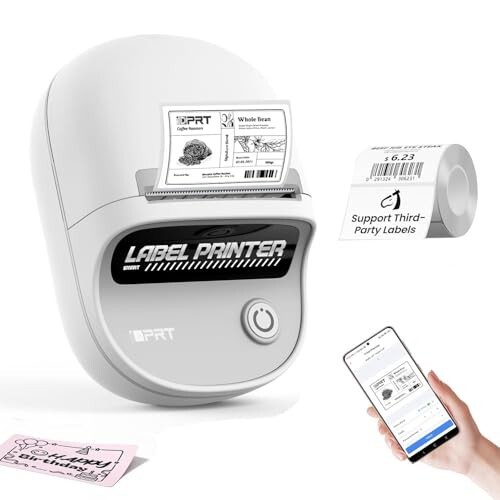iDPRT Portable Bluetooth Thermal Printer Machine for Label Printing, 2 Inch Bluetooth Barcode Label Sticker Printers, Small Thermal Label Maker for Price tag, Business, Home Use, Inkless and Compact