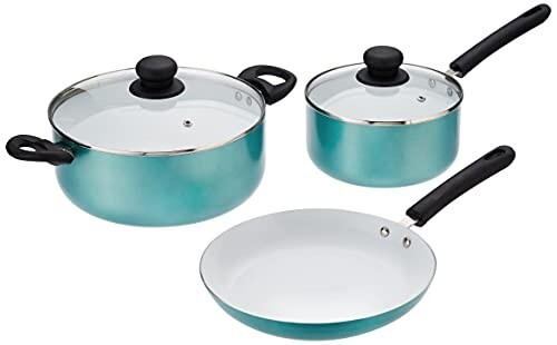 Amazon Brand - Solimo 3-Piece Non-Stick Cookware Set