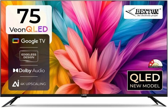 BESTON 189 cm (75 inch) QLED Ultra HD (4K) Smart Google TV (BS75UGTV)