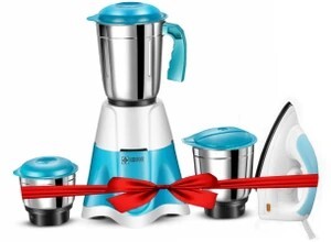 Havok 750 W Mixer Grinder (1100 W Dry Iron Combo | 3 Jars | Blue ...more