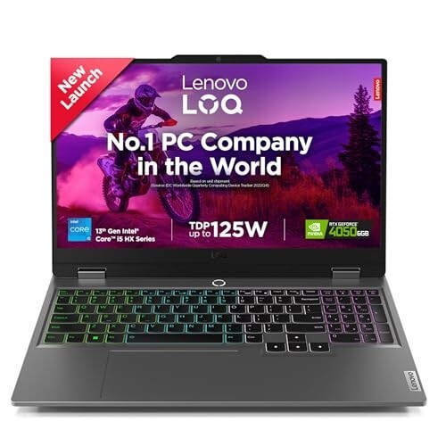 Lenovo LOQ 2024, Intel Core i5-13450HX, 13th Gen, NVIDIA RTX 4050-6GB, 16GB RAM, 512GB SSD, 83DV018JIN, 1Yr ADP Free Gaming Laptop