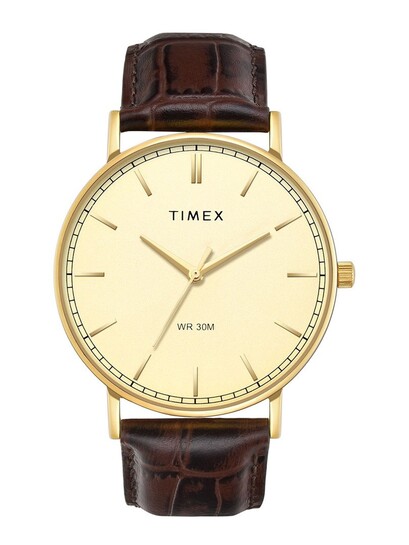 Timex Trendline Round 42mm Champagne Dial Analog Men Watch TWTG12201 - Watches for Men 36661857