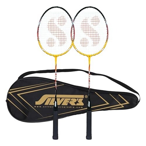 Silver's Aluminium Blast Badminton Kit (2 Racquets with Full Cover)(Yellow/Black)