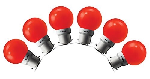 Wipro Safelite N10006 B22 0.5-Watt Led Night Lamp (Pack of 6, Blue)