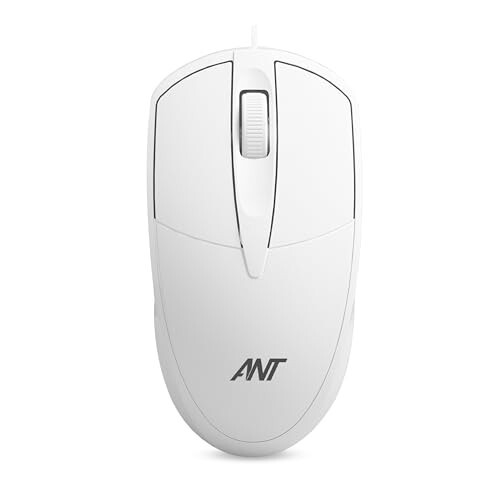Ant Globe 10 Wired Optical Mouse with 1200 DPI, USB Connectivity, White