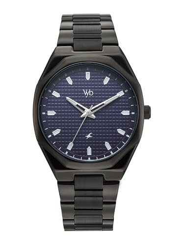 Fastrack Vyb Nimbus with Quartz Analog Purple Dial Black Zinc Alloy Strap Watch for Men - FV30043NM01W