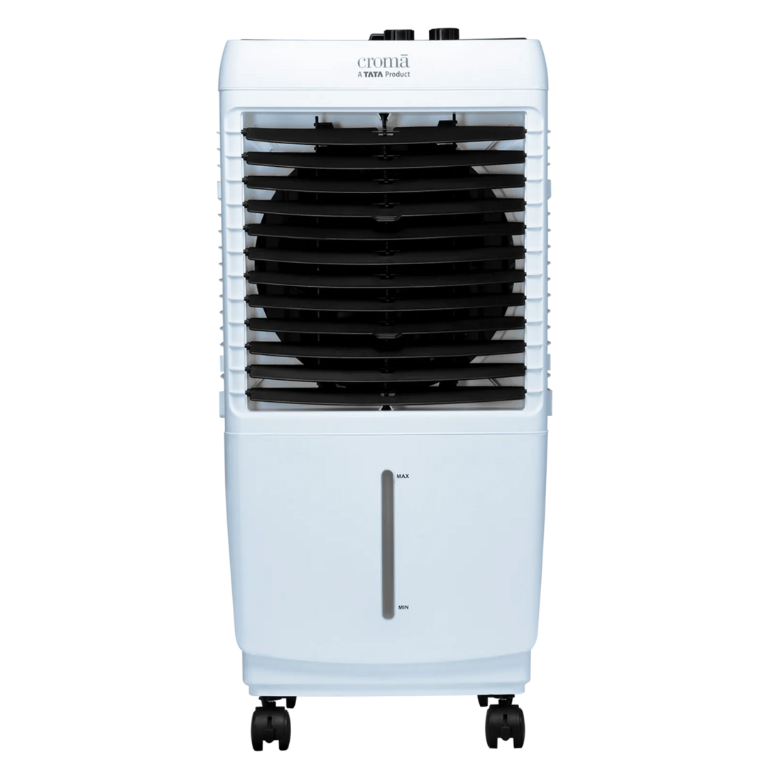 Croma 50 Litres Mini Desert Air Cooler with Ice Chamber (Antibacterial Honeycomb Pads, White)