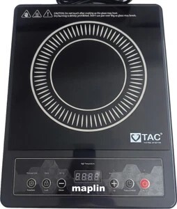 Maplin 2000 W Induction Cooktop Push Button (Black, TAC-02)