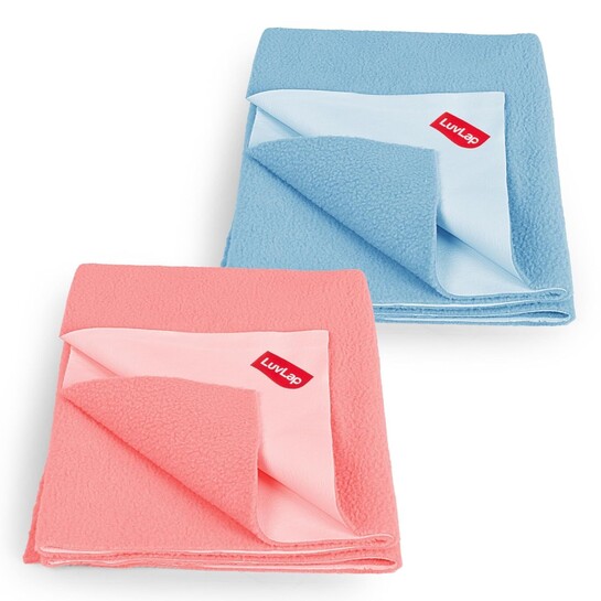 LuvLap Instadry Waterproof Baby Dry Sheet | Small 50x70cm | Pack of 2 | Quick Dry