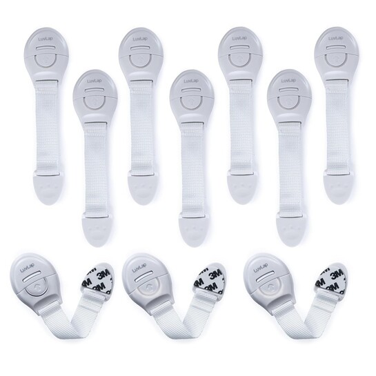 LuvLap Baby Safety Furniture Locks Pack of 10 | 3M Adhesive | Adjustable | Child Safety