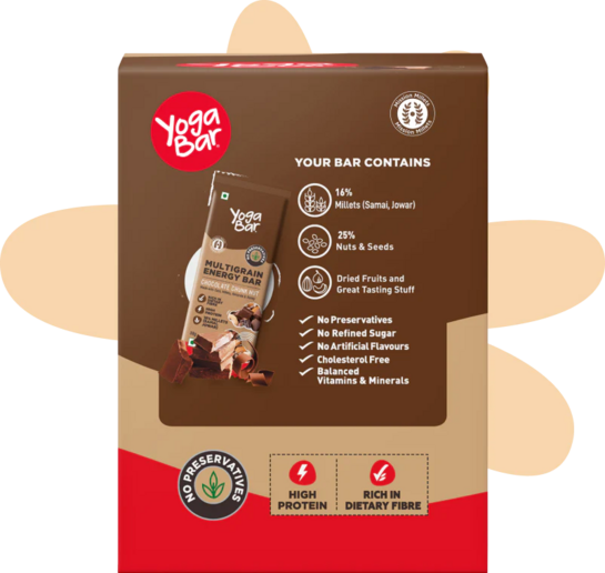 Yogabar Chocolate Chunk Nut Energy Bars (Pack of 10) 350g