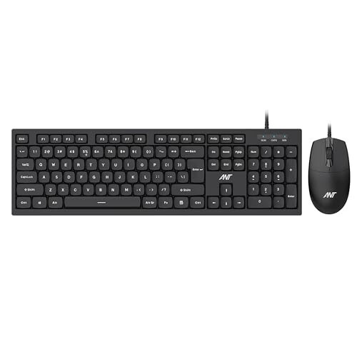 Ant MASTER10 Full Size Wired Keyboard and Mouse Combo for Windows, Mac, Linux – Black