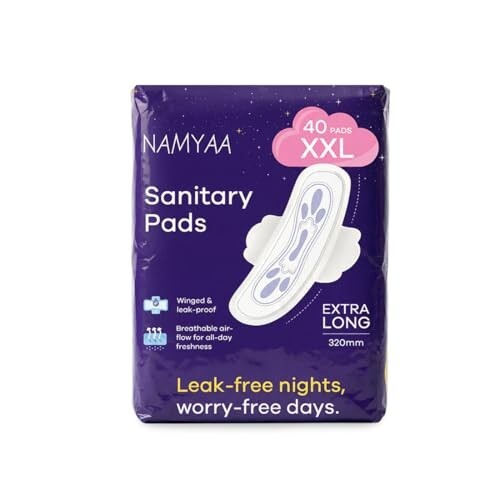 Namyaa Sanitary Pads XXL 320mm – Extra Long, Ultra Thin (40 Pads)