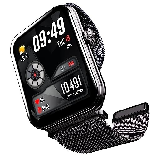 Boat Xtend Plus Smart Watch w/ 1.78" (4.5 cm) AMOLED Display, Coins (Metallic Black)