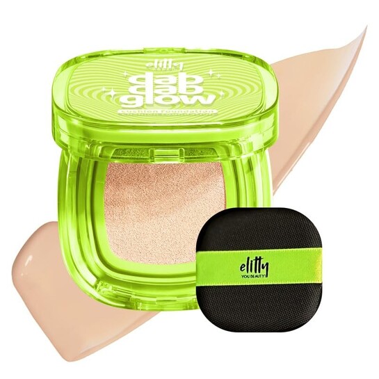 Elitty Cushion Foundation for Women,Dewy Finish - 13 Gm | Vanilla Veil (light with pink undertone)