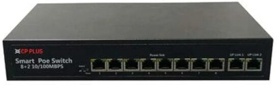 CP Plus 8+2 Port Fast Ethernet Switch with 8 PoE CP-ANW-HP8H2-96
