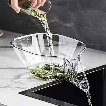 Clazkit Transparent & Grey Kitchen Sink Drain Basket with Spout | Pack of 2 / 10L x 10W x 10H Millimeters :