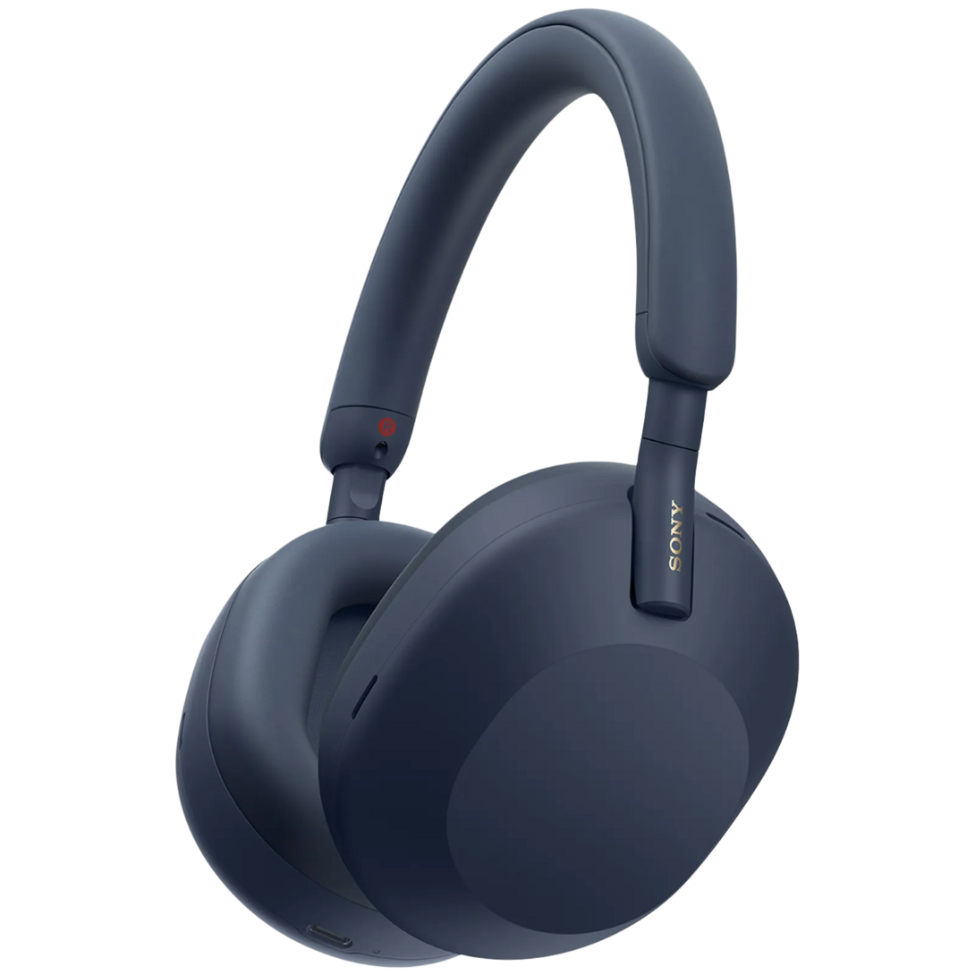 SONY WH-1000XM5 Bluetooth Headphone with Mic (Auto Noise Cancellation Optimizer, Over Ear, Blue)