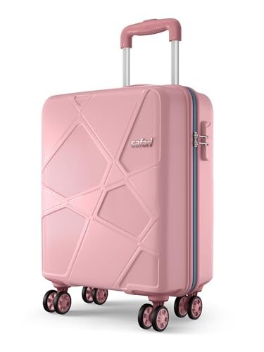 Safari Pentagon Pro 8 Wheels 55cm Cabin Size Trolley Bag,Trolley Bags for Travel, Rose Gold