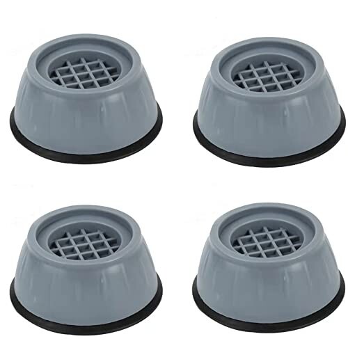 MOQ -2 | GLUN Anti Vibration Pad with Suction Cup Feet, Fridge Washing Machine Support Feet Pads Leveling Feet Anti Walk Pads Shock Absorber Noise Cancelling Furniture Lifting Base Oval 4 PCS Set