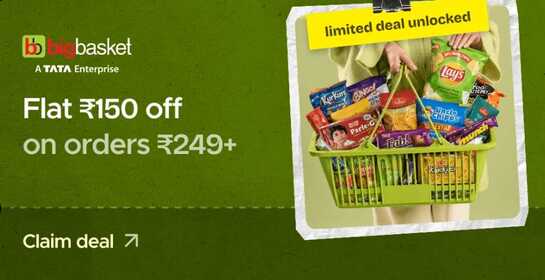 FamPay : Flat ₹150 OFF on BigBasket Orders ₹249+
