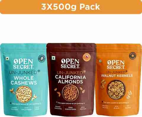 OPEN SECRET Combo: Almonds, Cashew, Walnut kernel (3x500g) 