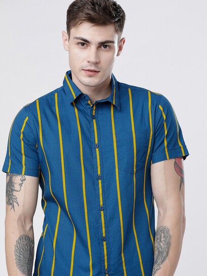 Buy Highlander Men Slim Fit Striped Shirt - Shirts for Men 30745664 | Myntra