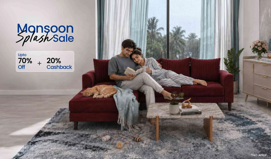 Pepperfry Monsoon Splash Sale - Up to 70% Off + 20% Cashback 