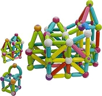 ToyMagic 36 Pcs Magnetic Balls and Magnet Rods Toy