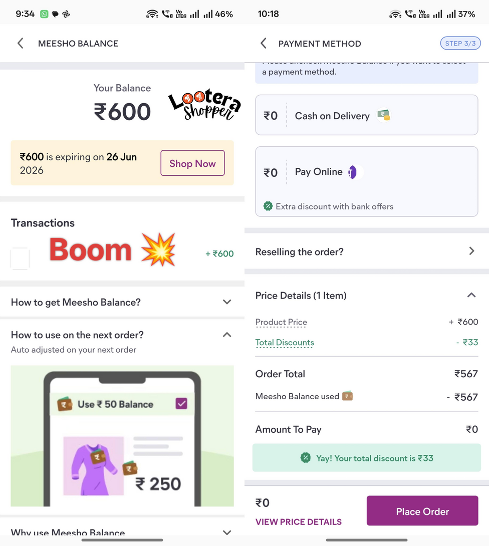 Loot FREE MEESHO RS 600 SHOPPING JUST LIKE SHEIN
