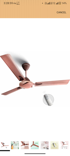 Longway Creta Remote Controlled 3 Blade Anti-Dust(Rusty Brown, Pack of 1)