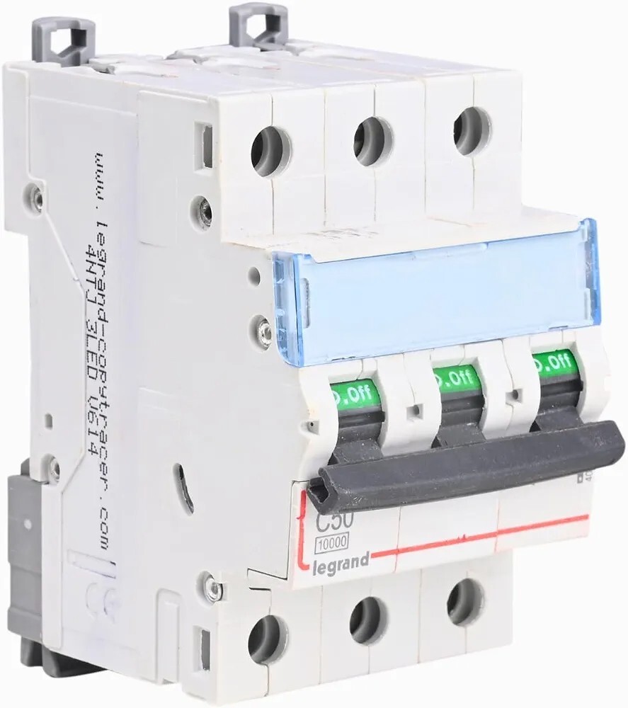  Legrand DX³ 50A Triple Pole MCB C Curve 10kA | 3-Phase Miniature Circuit Breaker | ISI Marked IS/IEC 60898-1 |