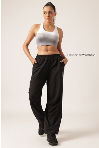 Comfort-Fit Active Track Pants in Black