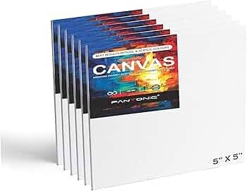 PANTONIC 6 Pieces 5 x 5 Inch, Medium Size Canvas Boards for Painting, Acrylic Oil Painting Board 6 Pcs Set,
