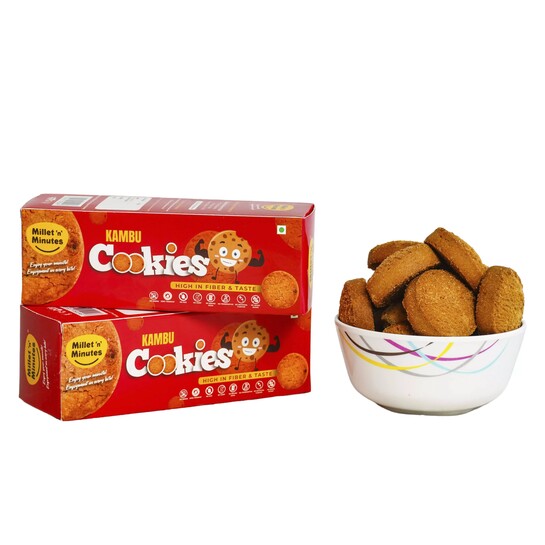 MilletnMinutes Pearl Millet (Kambu) Cookies – 100% Natural Millet-Based Snack